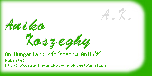 aniko koszeghy business card